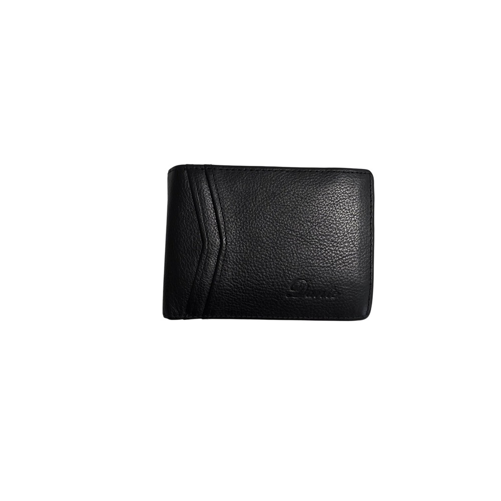 Danis Mens Black Pebbled Leather Bifold Wallet with Dual ID‎ Windows